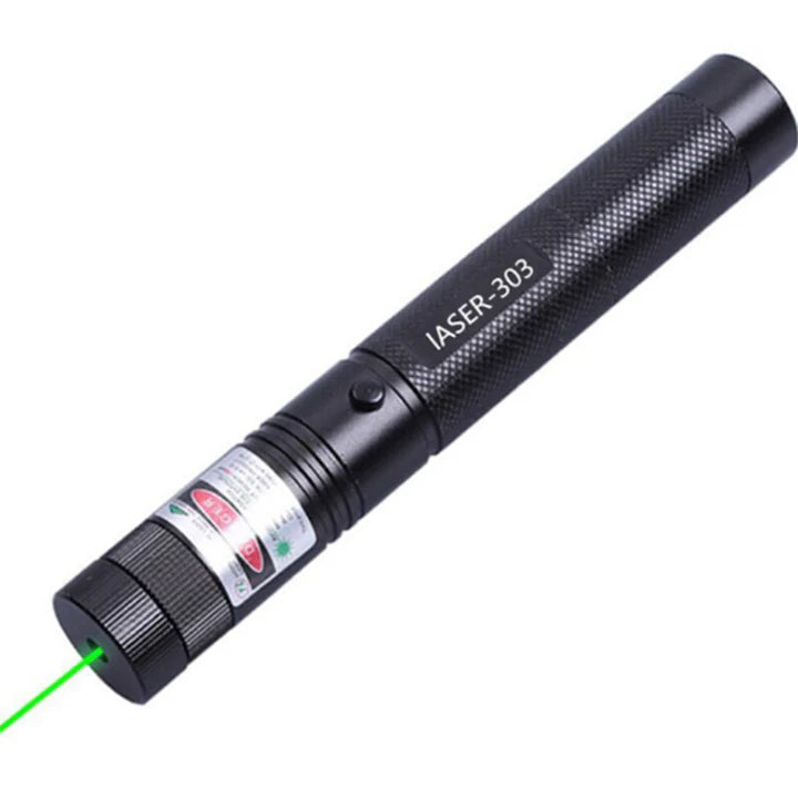 Laser Verde 1000 mW – Pointer Metalic cu Acumulator si Cap Multipunct