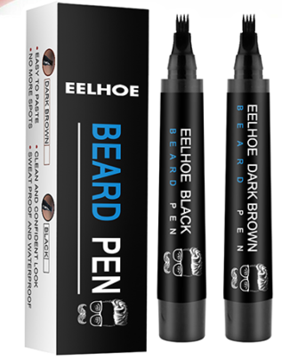 Creion de Barba - Eelhoe, cu 4 Varfuri, pentru Umplerea Golurilor din Barba, Negru