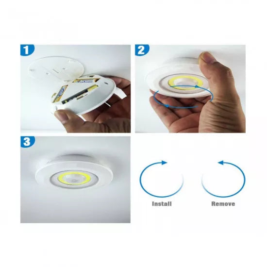 Set 3 Lampi - Iluminare LED Flexibila: 2 Intensitati, Control la Distanta/Manual, Alimentare pe Baterii