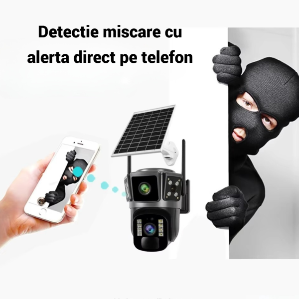 Camera Solara 4G Duala 6MP, Ultra HD, Night Vision, Audio bidirectional, O-KAM Pro