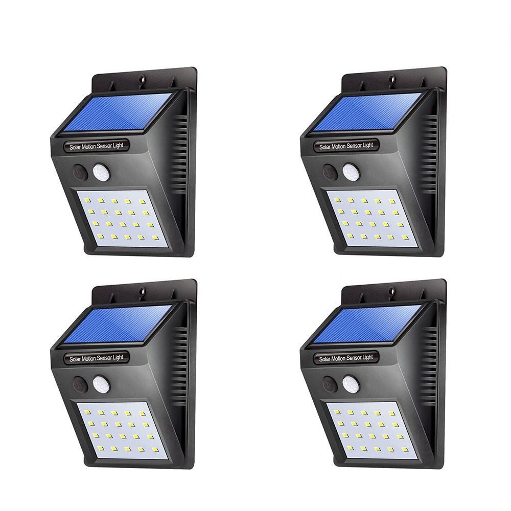 Set 4 Lampi LED, cu Incarcare Solara si Senzor de Miscare, x30 LED-uri