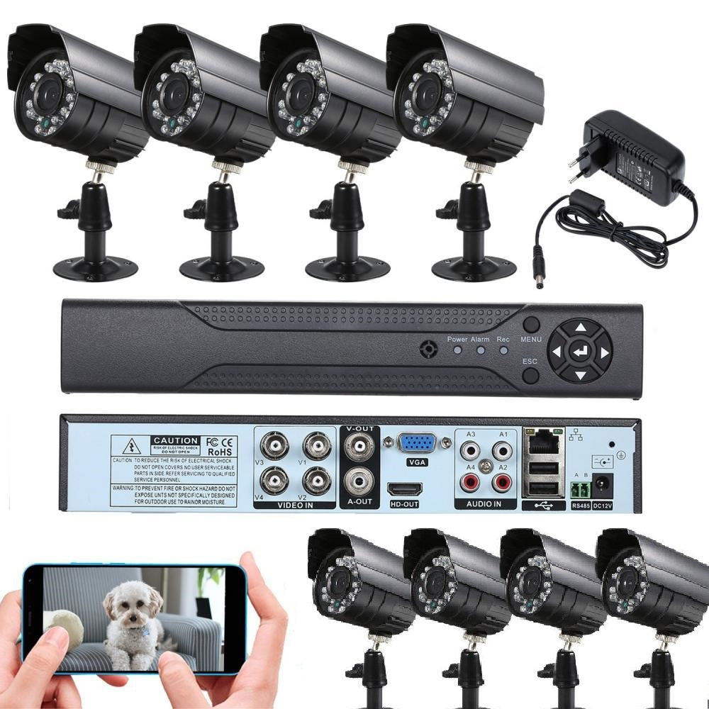 Sistem Video CCTV 8 Camere, HDMI, Lentile 3.6mm Unghi Larg, Aplicatie Telefon