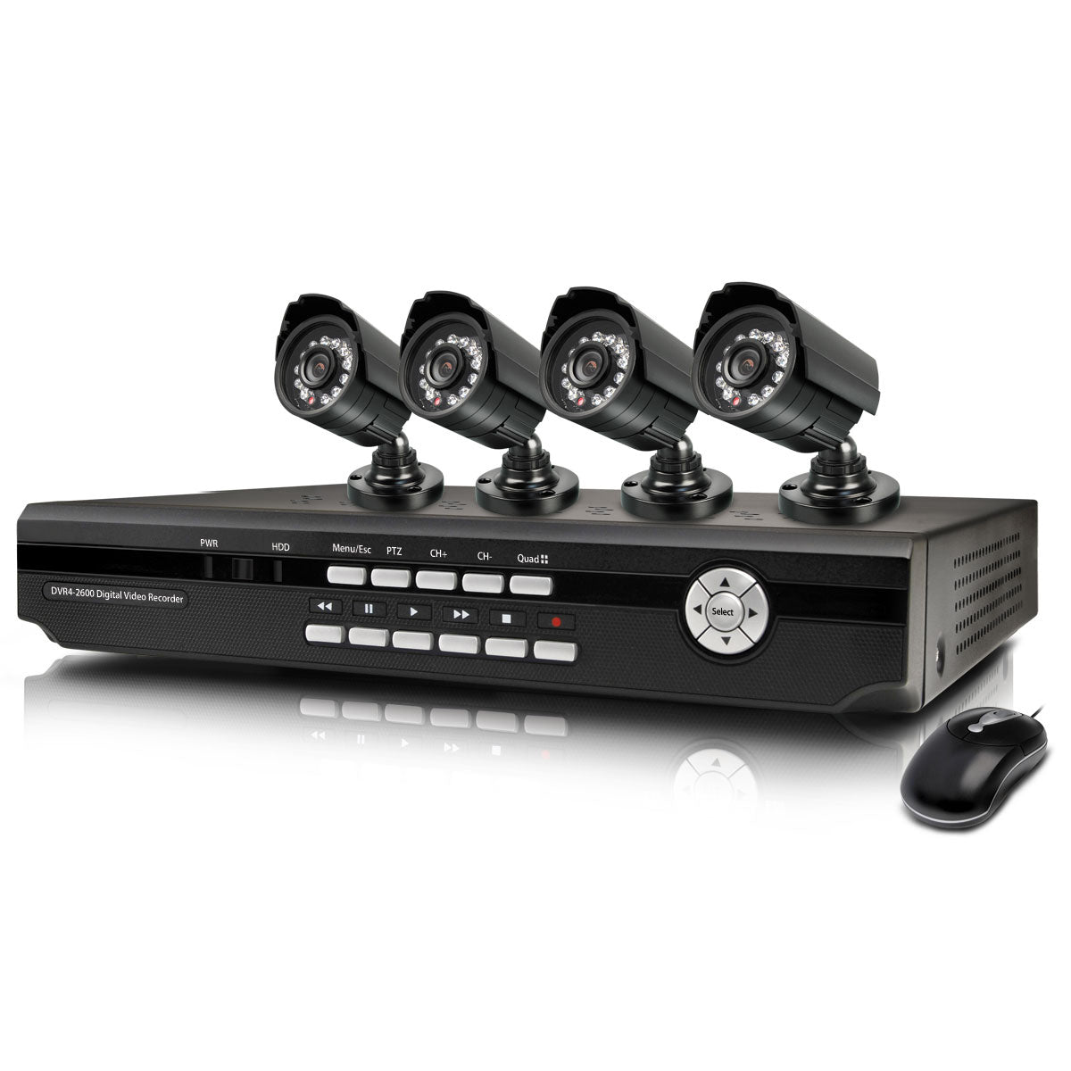 Sistem de Supraveghere si Securitate Video, CCTV 4 Camere, HDMI, Lentile 3,6mm Unghi Larg, Aplicatie Telefon+ Cadou Lampa Led cu Senzor de Miscare