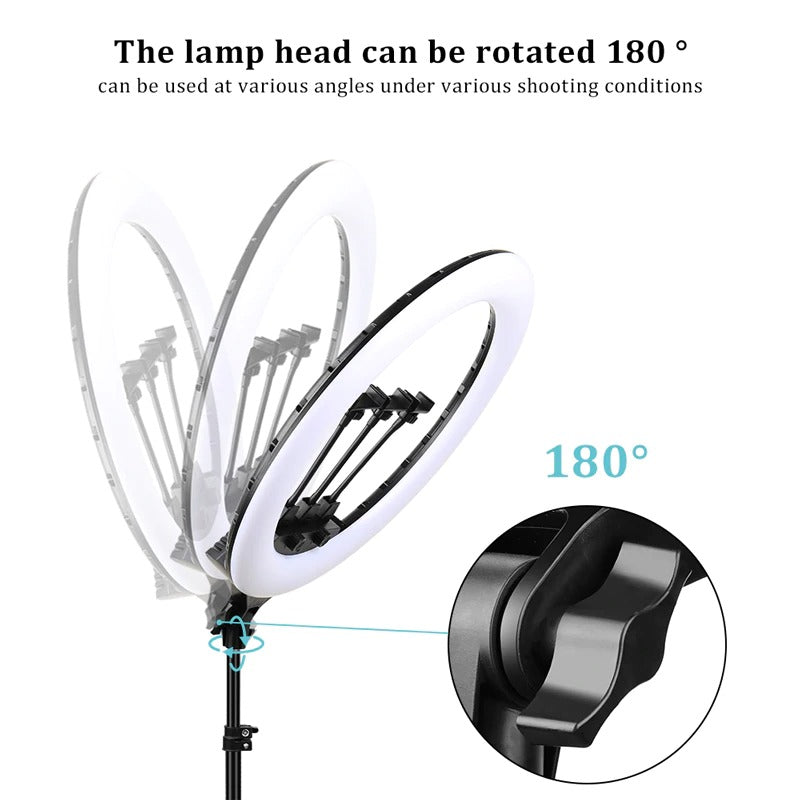 Lampa Circulara 58CM, Ring Light model Studio + Stativ 210CM, 450 leduri