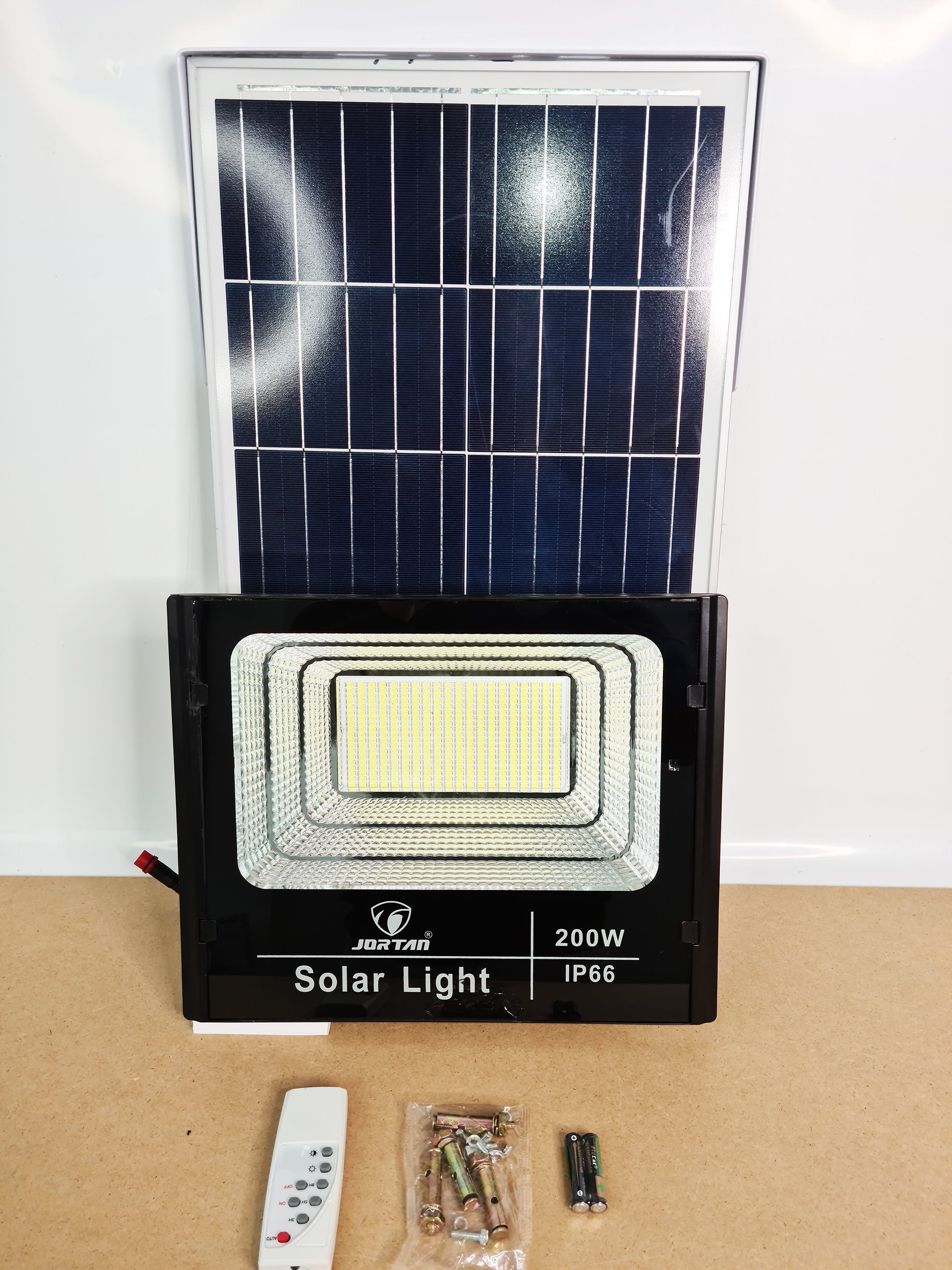 Proiector Solar Jortan 100W, Lampa Incarcare Solara + Panou Solar