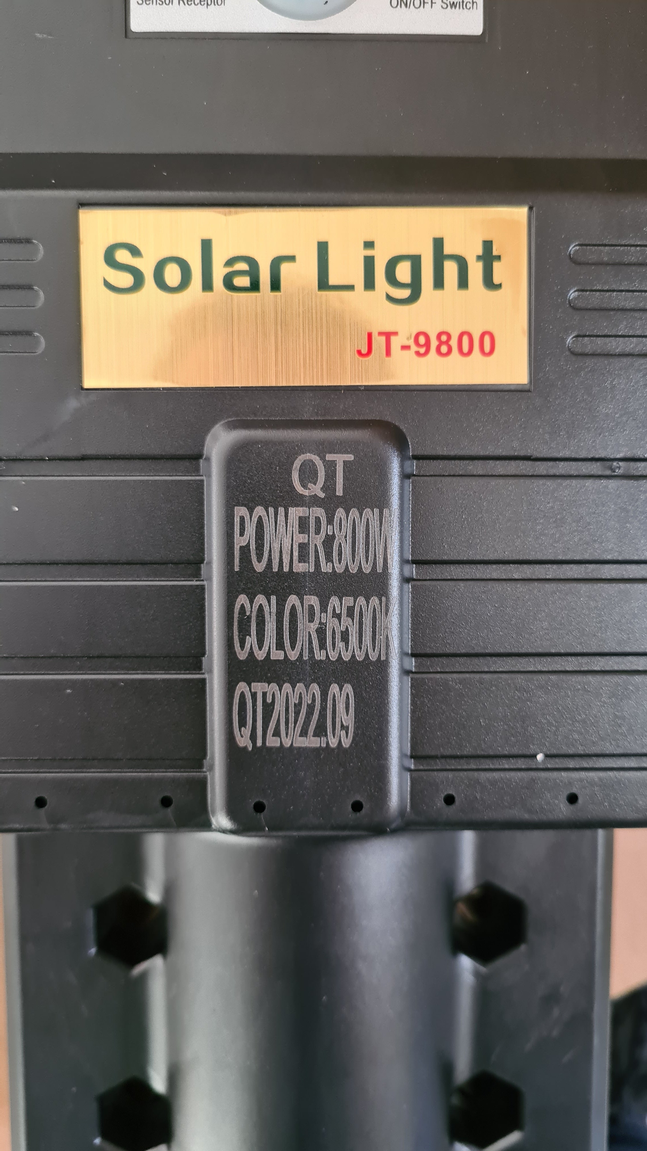 Lampa Solara Stradala, JORTAN 600W cu Senzor de Lumina, Telecomanda si Picior Metalic