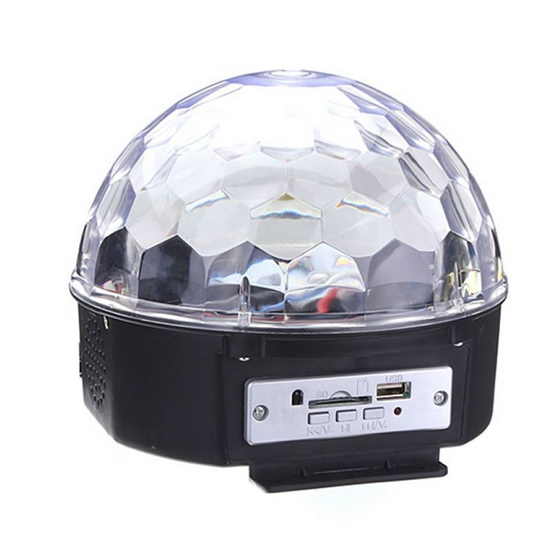 Glob Disco Magic Crystall Ball CU LED RGB , Difuzor , USB , Card , Redare Muzica , Joc Rotativ De Lumini