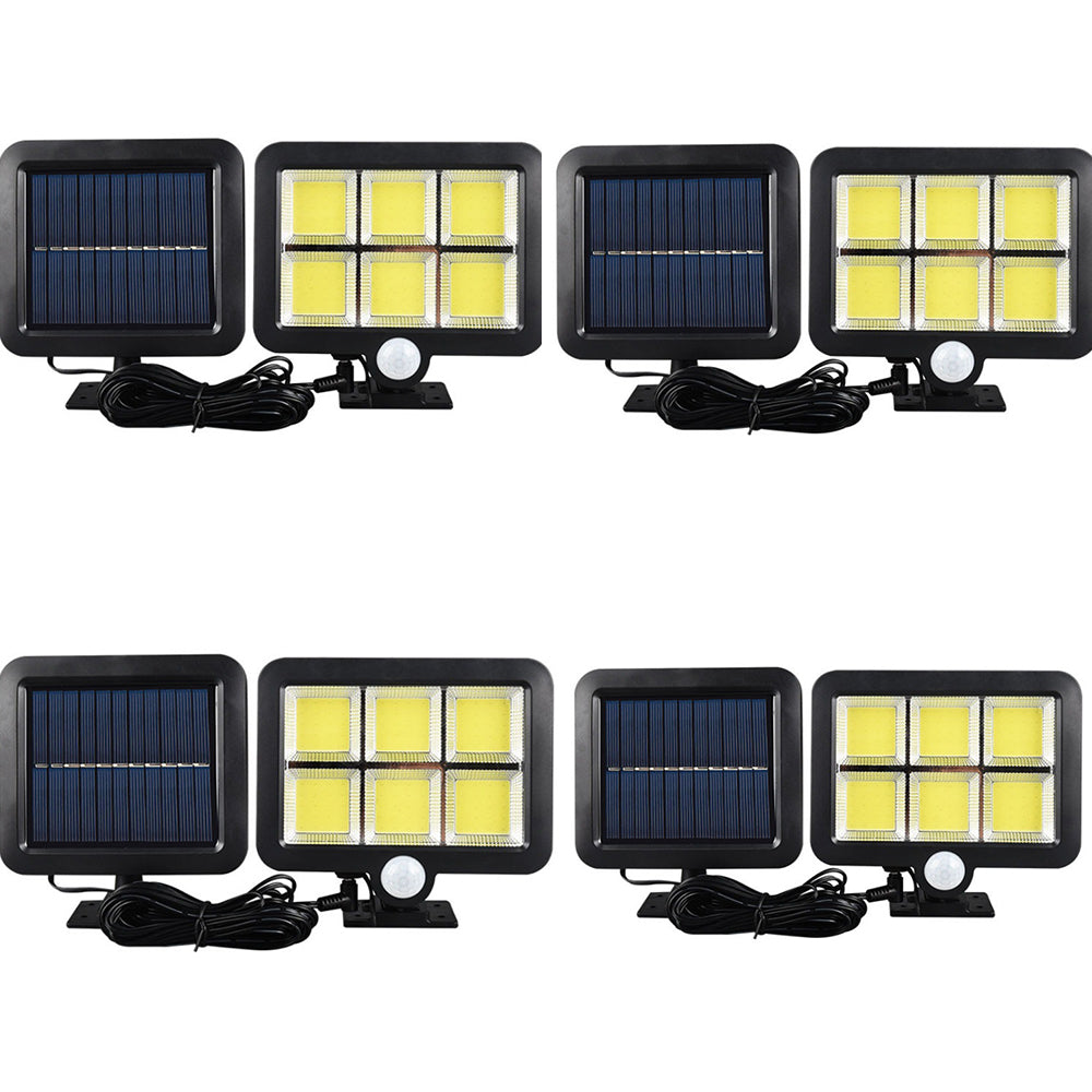 Set 4x Lampi 100 Led COB, 100W cu Incarcare Solara, Rezistenta la apa, cu Senzor de miscare