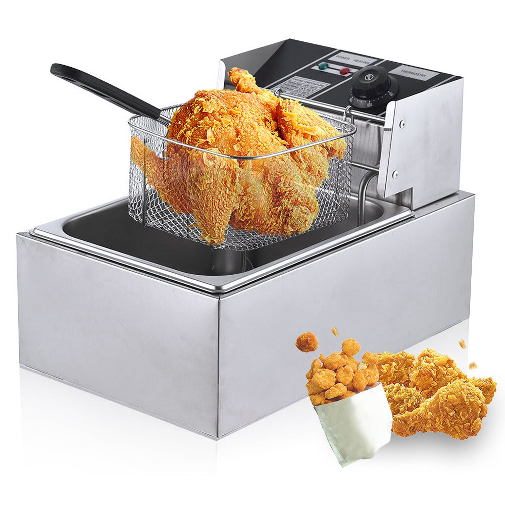 Friteuza Electrica Capacitate - 5.5 litri din Inox - Putere 2500W - Uz Profesional sau Personal