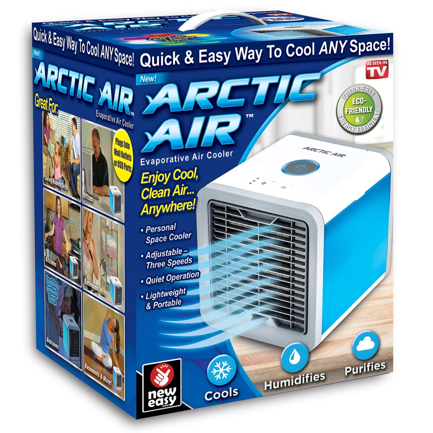 Arctic-Cooler, Racitor de Aer Portabil, Usb, Functie de Umidificator si Lumina Led