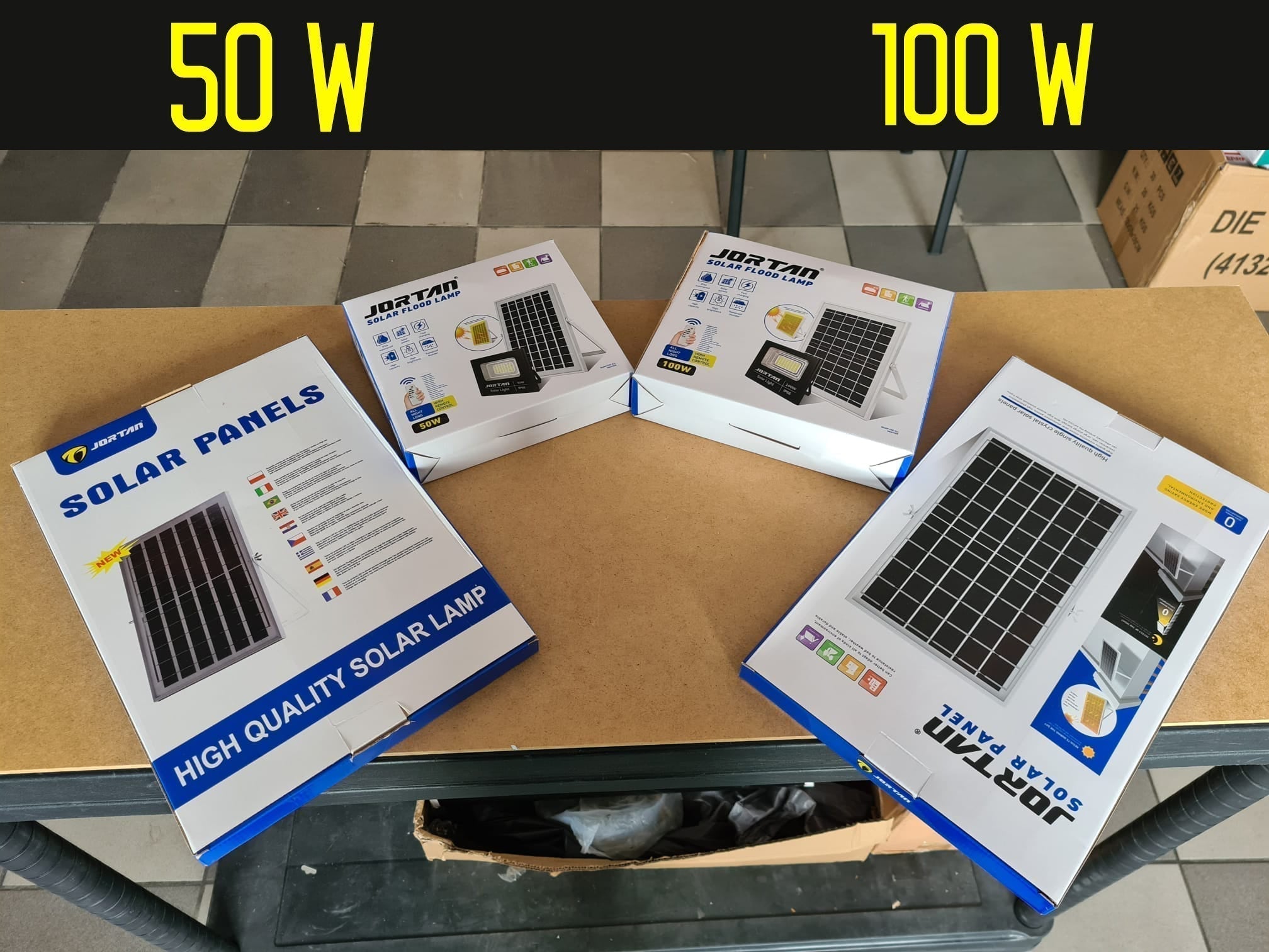 Proiector Jon SOLAR 200W, Lampa cu Incarcare Solara, Panou Solar separat + Accesorii