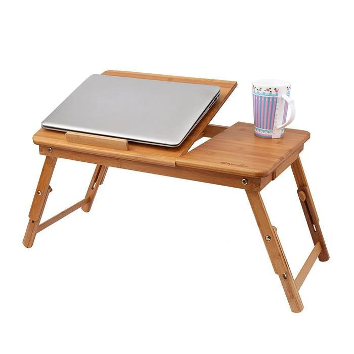 Masa Pliabila de Bambus, pentru laptop, design Ergonomic, Ajustabila si Multifunctionala, Dimensiuni 50x30x4.5CM