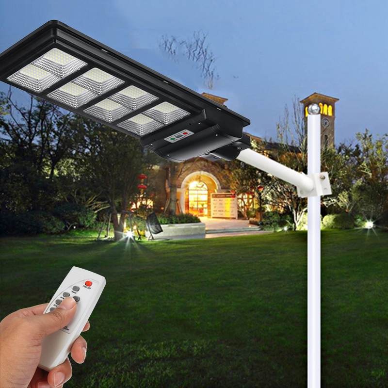 Lampa cu Incarcare Solara, Jortan 400W/300W, Panou Fotovoltaic + Telecomanda si Picior Metalic