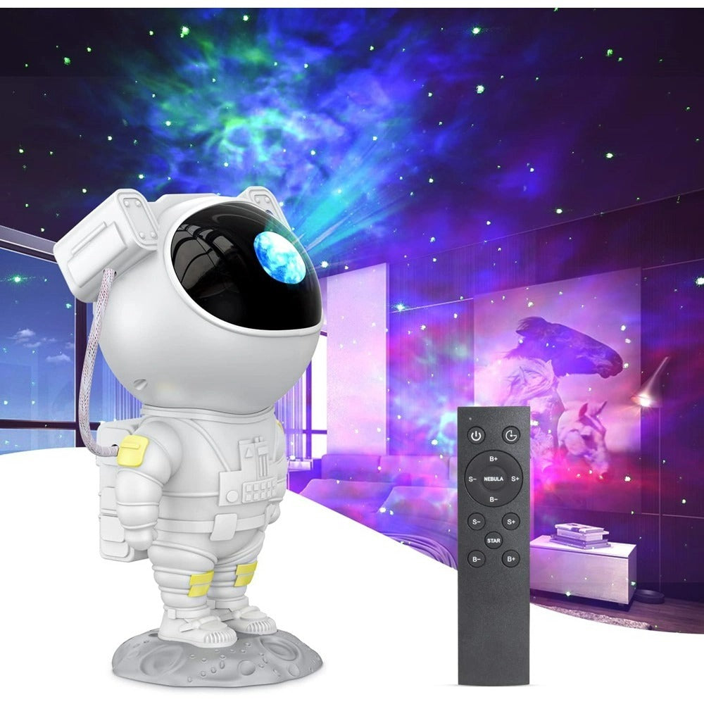 Proiector laser tip Astronaut, lampa de veghe cu lumini Nebula si Stele, reglare 360 grade