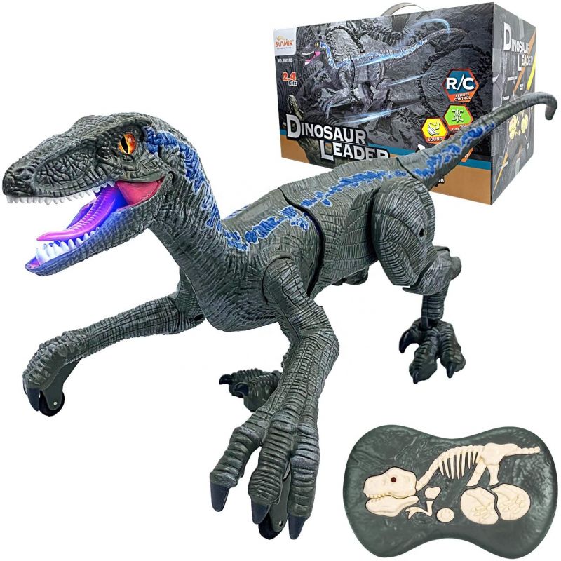 Dinozaur Velociraptor cu telecomandă - un Cadou perfect pentru copiii pasionați de dinozauri!