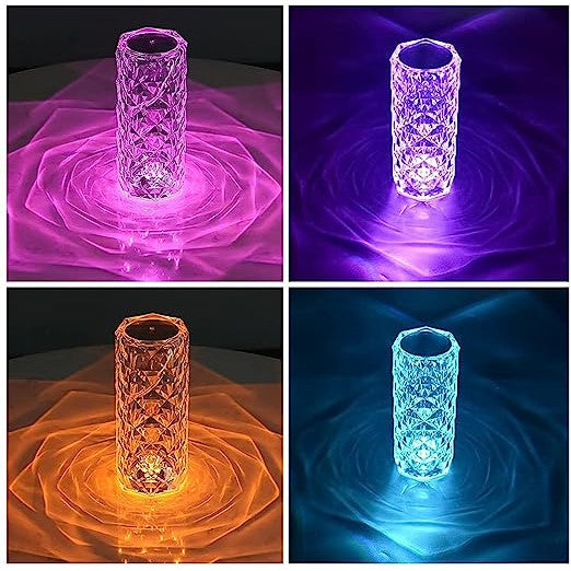 Set 2 Lampi RGB - LED cu Design Cristal si Control Tactil - Telecomanda Inclusa
