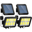Set 2x Proiector Solar cu 100 LED-uri COB, Senzori de Lumina si Miscare