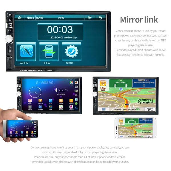 Mp5 auto Player cu Mirrorlink, Touchscreen, USB, SD Card si ecran 7 inch