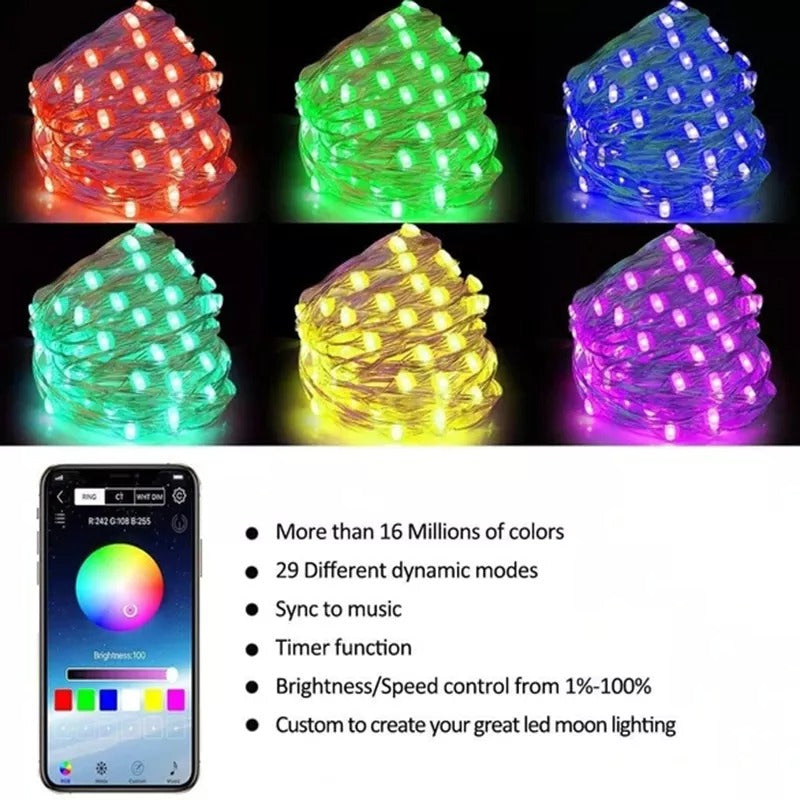 Banda Smart LED - RGB WiFi 10 Metri - 16M Culori, Reactie Sonora, Control Vocal